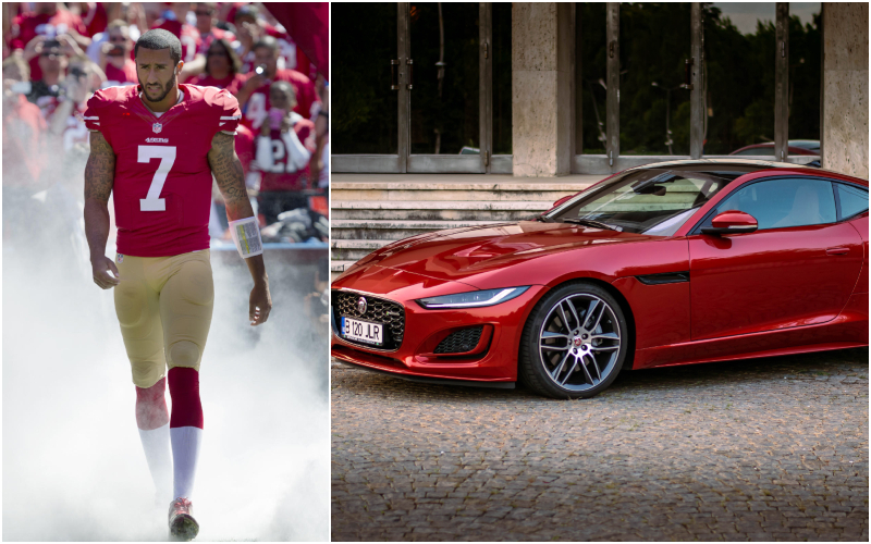 Colin Kaepernick – Jaguar F Type, Estimated $100K | Alamy Stock Photo by Paul Kitagaki Jr/Sacramento Bee/ZUMAPRESS.com & Gabriel Nica/Shutterstock